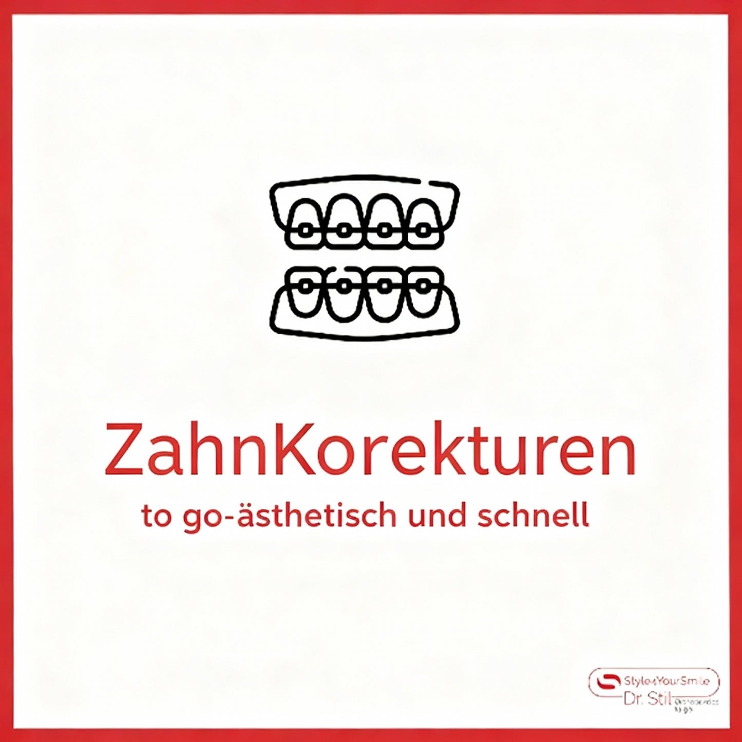 Ästhetische Korrektur - feste kieferorthopädische Zahnspange (KIG 1-2)