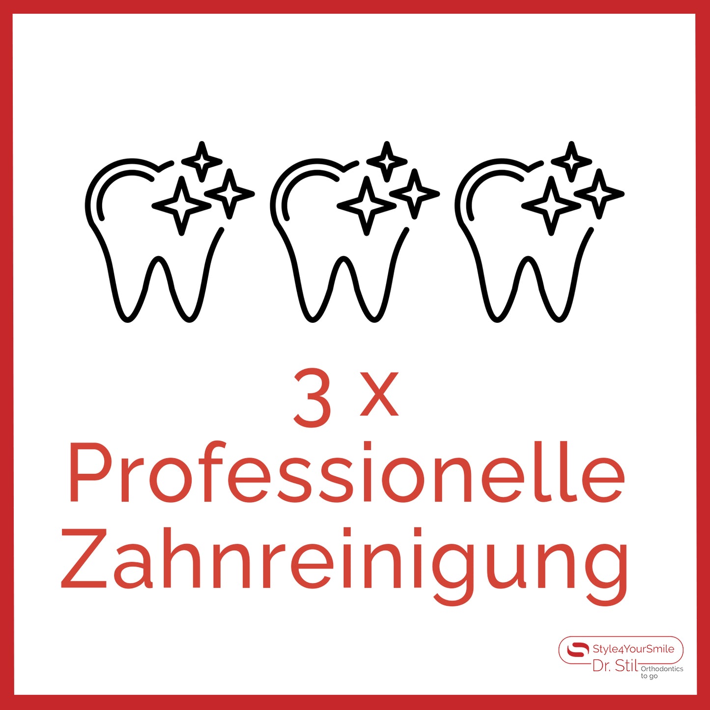 3 x Professionelle Zahnreinigung "Happy Teeth" für Erwachsene
